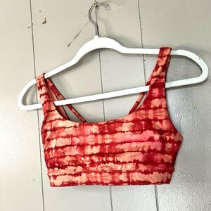 Athleta Exhale Powervita Coral Printed Sports Bra Size XS